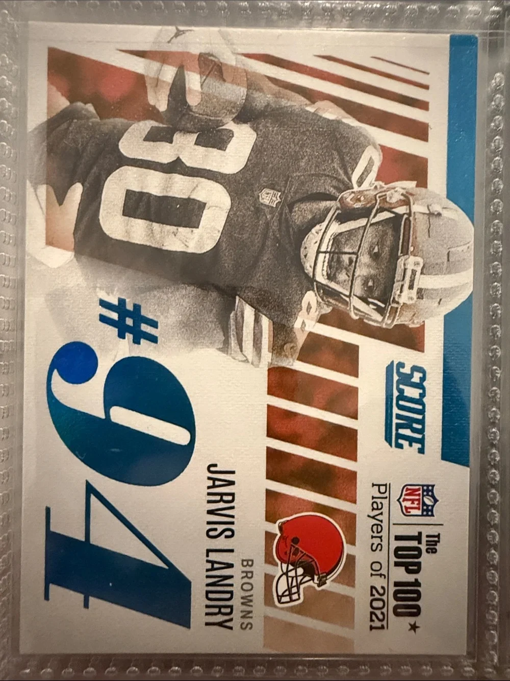 2021 Score Jarvis Landry #14 Cleveland Browns Football Card case hit